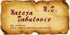 Mateja Dabulović vizit kartica